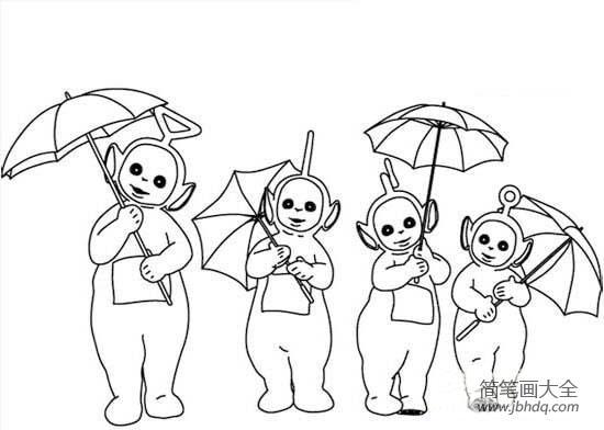 绘制天线宝宝四人合照的小指南
