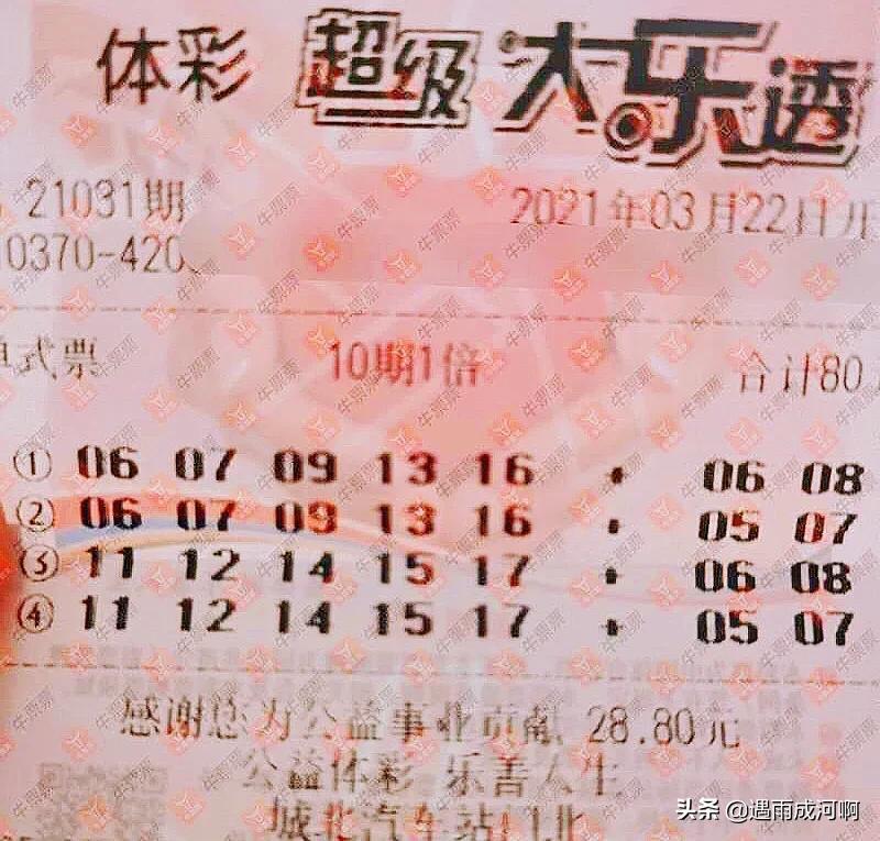 大乐透开奖结果揭晓，第21031期的幸运儿揭晓